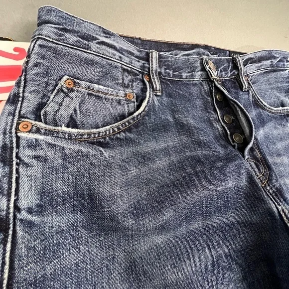 SOLD ARCHIVE 1 AllSaints Nash Iggy Fit Jeans Faded 34-36W Embroidered Denim - Picture 4 of 14